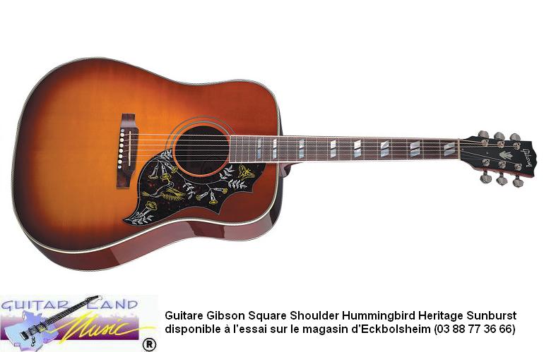Guitare Gibson Square Shoulder Hummingbird Heritage Sunburst